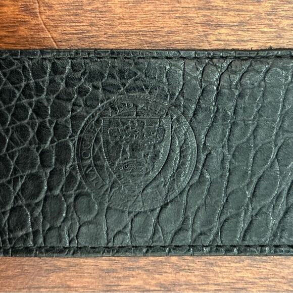 A Different Dialogue Women’s Black Leather Belt, Croc Embossed Made in England main image 7